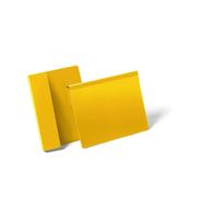 Durable Hanging Ticket Holder Label Pocket Document Pouch | 50 Pack | A5 Yellow