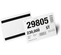 Durable Hard Cover Magnetic Ticket Holder A5, Pack of 10, Clear | Magnetic Pocket, Made from PET Hard Plastic, Landscape, Scannable, 3-Sided Opening, for Shelves and Racking