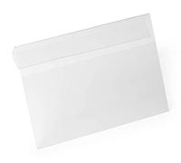 Durable Hard Cover Ticket Holder A5, Pack of 10, Transparent | Self-Hanging Document Pocket, Made from PET Hard Plastic, Landscape, Scannable, 3-Sided Opening, for Shelves and Racking