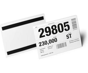 Durable Hard Cover Ticket Holder - Magnetic Label Holder - A5 Landscape - Pack of 10 - Transparent - for Labelling Shelves and Racking