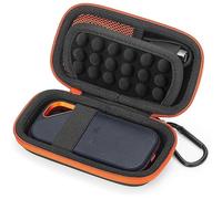 Durable Hard Shell Carrying Case for E30/E60/E80/E81 SSD, Shockproof & Water-Resistant Protective Storage Box with Accessory Pocket & Carabiner, for SSD Accessories (inner black with inserts)
