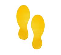 Durable Heavy Duty Adhesive Floor Marking Foot Shape | 5 Pairs | Yellow