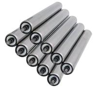 Durable Heavy Duty Conveyor Rollers - 10 Pcs Stainless Steel Replacement Rollers for Industrial Use (D-1.3in/32mm L-9.8in/250mm) - Optimal for Factory Applins