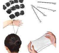 Durable High Elasticity Nylon Hairnets 40pcs 5mm Fine Mesh with 60pcs U Shaped Hairpins 6cm Hand Tied Knots Invisible Secure Fit for Ballet Buns Actors and Everyday Use