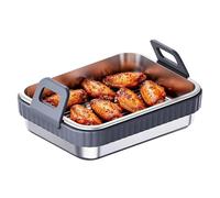 Durable High Grade Metal Material, Plats De Cuisson Air Fryer Pour Four - Professional Grade Chef Equipment, Grille De Cuisson Avec Poignée, Advanced Heat Guard System | Reliable Sturdy Aid for Party