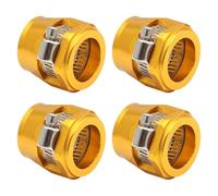 Durable Hose Finisher Clamp with Screw - High Performance and Low Maintenance Powerful Aluminium Hex Hose Finisher Clamp, Golden, AN6,4 Pieces