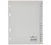 DURABLE Hunke &Jochheim Index Polypropylene A-Z, Grey, Full Coverage, DIN A5 148 x 163 x 210 MM, 20 Sheets