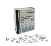 DURABLE Hunke &Jochheim Paper Clips 26 MM Metal Plastic Coating Galvanised Pack of 100