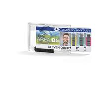 Durable ID Card Holder Pushbox Trio 54 x 87mm, Pack of 10, Clear | Security Pass Holder for 3 Cards, Separate Compartments with Sliders, Protects RFID and Chipped Cards, Made in Germany