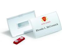 Durable Click Fold Name Badge 54 x 90 mm with Magnet Transparent | Pack of 10 | Ideal for Events and Visitor Management