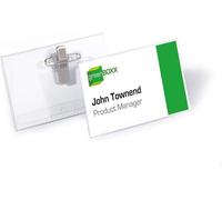 Durable ID Card Holders 54×90 mm - Pack of 10 Transparent Name Badges with Co...