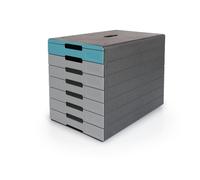Durable Eco-Friendly Drawer Box Idealbox Pro with 7 compartments - Includes Draw Labels for Organisation Anthracite or Blue