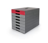 Durable IDEALBOX ECO 7 Drawer Recycled Plastic File Storage Organiser | Red
