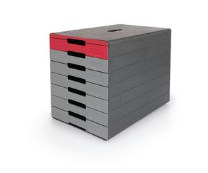 Durable IDEALBOX ECO 7 Drawer Recycled Plastic File Storage Organiser | Red