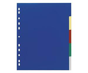 Durable Index A4+ 5 Part File - Includes Coloured Tabs & Cover Sheet for Easy Organisation - Universal Hole Punching - Pack of 20