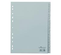 Durable Index Dividers 1-31 A4 Portrait, Pack of 10, Grey, Made from PP | Clear Label Tabs with Numbers, Pre-Punched Holes, 215/130 x 297mm, Made in Poland