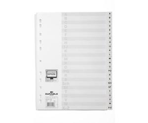 Durable Index Files Labled A-Z - Pre Printed Tabs with Universal Punching - Pack of 10 White Index Sheets - Organise Your Important Documents