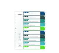 Durable Index Set 1-10 A4+ Portrait - Writable Index Organisation Sheet - 100% Recyclable - Perfect For Organising A4 Documents - Multicoloured