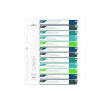 Durable Index Set 1-12 A4+ Portrait - Writable Index Organisation Sheet - 100% Recyclable - Perfect For Organising A4 Documents - Multicoloured