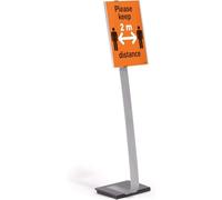 Durable Info Sign A3 | Floor Standing Information Stand | 1.25m in Height | Silver | Ideal for Offices, Conferences, Exhibitions, etc.