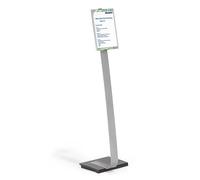 Durable Info Sign A4 | Floor Standing Information Stand | 1.18m in Height | Silver | Ideal for Offices, Conferences, Exhibitions, etc.