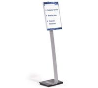 Durable Info Sign Aluminium Display Panel Info Floor Stand A3 - 1.25M - Silver, Silver