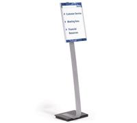 Durable Info Sign A3 - Floor Standing Information Stand - 1.25m in Height - Silver - For Offices, Conferences, Exhibitions, etc.