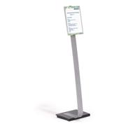 Durable Info Sign A4 | Floor Standing Information Stand | 1.18m in Height | Silver | Ideal for Offices, Conferences, Exhibitions, etc.
