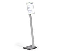 Durable INFO SIGN Aluminium Display Panel Info Floor Stand A4 | 1.18m | Silver