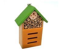 Durable Insect House Wooden Insect Bee House Honey Tools Wood Bee Breeding Shelter Garden Decoration Nests Box(Green)