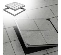 Durable Invisible Inspection Chamber Cover & Frame Flush-Mounted Access Lid for Various Road Surfaces & Indoor Septic Solutions 70x70 cm