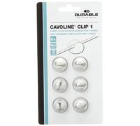 Durable Kabel Clips Cavoline Clip 1 (selbstklebend, für 1 Kabel), 6 Stück, grau,