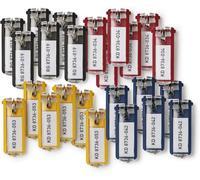 Durable Key Clip Tags, Pack of 24, Multicoloured, Made from Strong Plastic | Key Rings with Tags and Labels, Clear and Easy to Organise Keys, Front Panel Unclips for Labels, Fits Durable Key Boxes