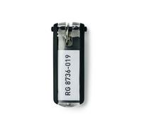 Durable Key Clip Tags, Pack of 6, Black, Made from Strong Plastic | Key Rings with Tags and Labels, Clear and Easy to Organise Keys, Front Panel Unclips for Labels, Fits Durable Key Boxes