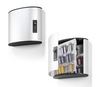Durable Key Safe Box 54 - Wall Mounted Key Holder Cabinet with combination lock for up to 54 Key Clip Keys - Securely lock keys away - Aluminium Keysafe including 6 Key Clip Tags, Silver