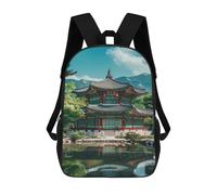 Durable Knapsack Korean Architecture Palace of Koreas Rucksack Resistant Travel Bags for Hiking, Camping, Work, 42X32X14Cm