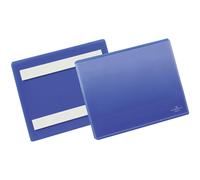 Durable Adhesive Ticket Holder Label Pouch Document Pockets | 50 Pack | A6 Blue