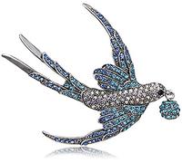 Durable Lady Crystal Brooch Animal Bird Brooch Pin Jewelry Color1 Sturdy