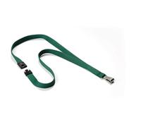 Durable Premium Textile Lanyard 15 mm Dark Green | Pack of 10 Necklaces | Includes Safety Release | Holds a Variety of Badges and Passes