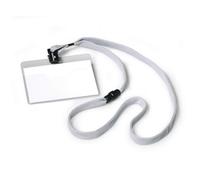 Durable Lanyard Name Badge ID Card Holder + Inserts | 10 Pack | 60 x 90mm | N2