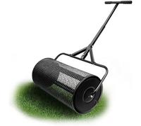 Durable Lawn and Garden Spreader Roller with T-Handle for Efficient Top Soil and Peat Moss Distribution, Ideal for Patio and Push Basket Screening
