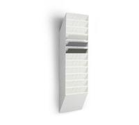 Durable Leaflet Holder Flexiboxx 12 A4, Landscape, White, Wall Mounted | Wall Brochure Rack with Large Capacity, Easy to Install, for Menus and Leaflets, 348 x 1140 x 95mm, Made in Germany