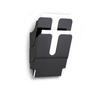 Durable Leaflet Holder Flexiplus 2 A4 Portrait, Black, Wall-Mounted | Document Holder for Menus and Brochures, Easy to Install, 247 x 360 x 100mm, 2 Compartments, Made in Germany