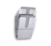 DURABLE Literature Rack FLEXIPLUS - 2 Shelves, A4 Portrait, Wall-Mounted, Transparent