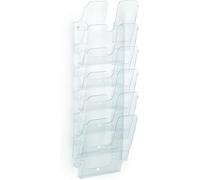 Durable FLEXIPLUS 6 A4 Portrait Leaflet Holder - Transparent - Easy To Install Wall Mounted Document Holder - Use as a Leaflet Stand, Menu Holder, etc.