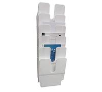 Durable Leaflet Holder Flexiplus 6 A4 Portrait, White, Wall-Mounted | Document Holder for Menus and Brochures, Easy to Install, 247 x 1080 x 100mm, 6 Compartments, Made in Germany