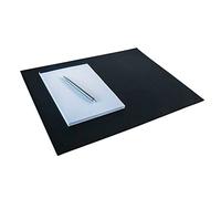Durable Leather Desk Mat in Black - 42 x 30cm - Hand Stitched Premium Desk Pad - Made From Soft Grained Cowhide Leather