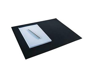 Durable Leather Desk Mat in Black - 42 x 30cm - Hand Stitched Premium Desk Pad - Made From Soft Grained Cowhide Leather
