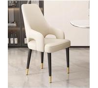 Durable Leather Dining Chair Set of 2 with Arms, High Back Upholstered for Kitchen, Living Room, Office, Vanity, Bathroom Comfort