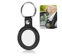 Durable Leather Keychain Coin Case, Waterproof Protective Holder for Commemorative Collectibles and Everyday Carry, Black Color for Classic Look and Safety